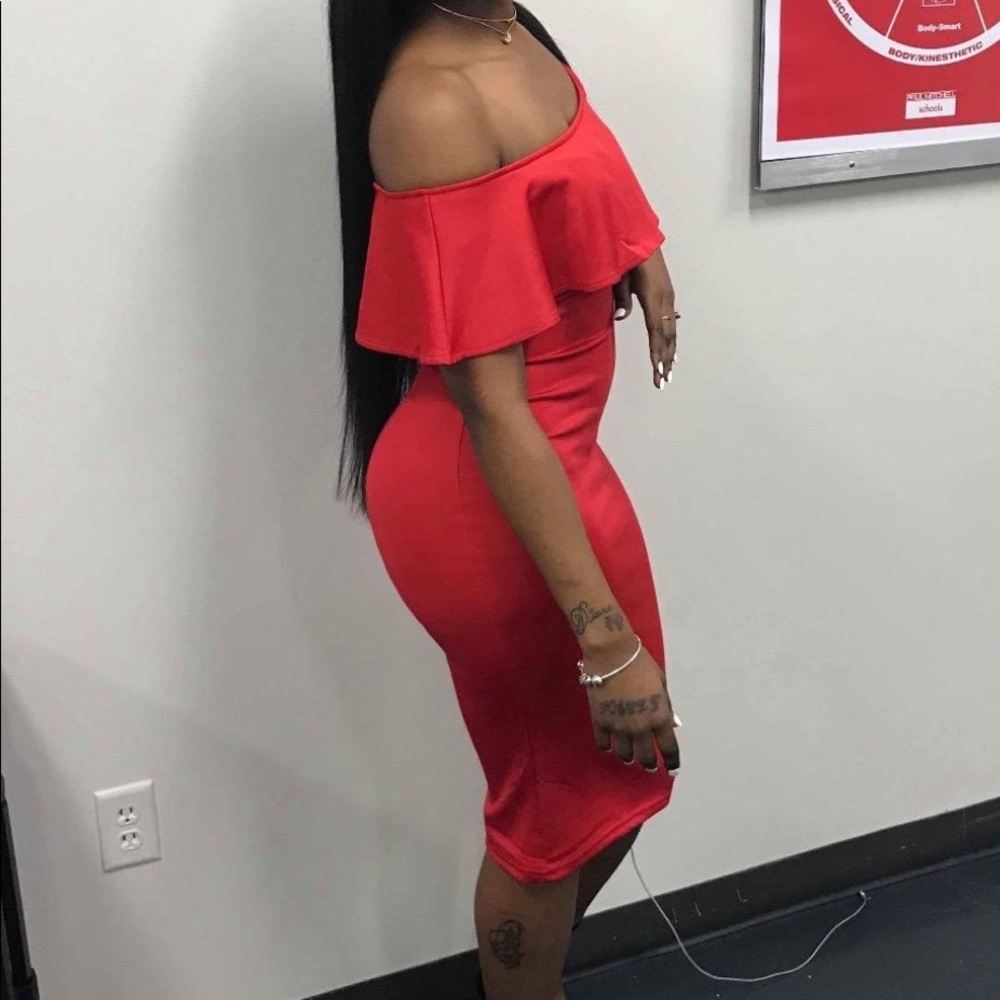 Off shoulder midi dress